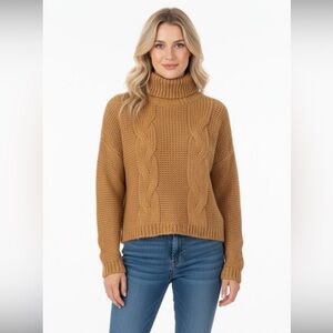 GLAM mustard wheat color oversized knit turtleneck sweater size small/medium